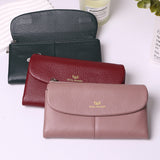 Royal Bagger Women’s RFID Blocking Long Wallet – Genuine Cow Leather Trifold Purse with Multi-Card Slots & Magnetic Closure 5063