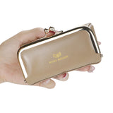 Royal Bagger Genuine Leather Jewelry Box, Mini Organizer for Rings, Necklaces & Earrings, Women's Kiss Lock Coin Purse 3125