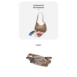 Royal Bagger Shoulder Crossbody Bags for Women Genuine Cow Leather Commute Fashion Ladies Underarm Bag Large Capacity