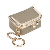 Royal Bagger Genuine Leather Mini Coin Purse, Solid Color Kiss Lock Change Pouch, Casual Style Small Storage Bag for Women 1894