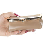 Royal Bagger Genuine Leather Jewelry Box, Mini Organizer for Rings, Necklaces & Earrings, Women's Kiss Lock Coin Purse 3125