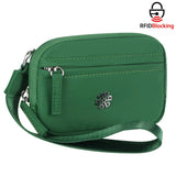 9102 Nylon RFID Wristlet Wallet for Women, Waterproof Multi-Zip Travel Purse