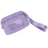 QuestAll RFID Canvas Waterproof Wrist Bag Women Card Holder Coin Cell Phone Wallet Three Pockets 9103