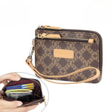 2903 Canvas & Leather RFID Zip Wristlet