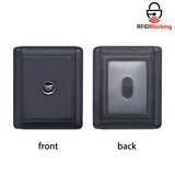 Royal Bagger RFID Blocking Compact Men's Card Case, Durable Black Leather, Secure Daily Storage for Cards and Cash 3247