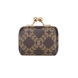 Royal Bagger Women's Mini Jewelry Box & Coin Purse – Signature Coated Canvas & Vegetable-Tanned Cowhide Leather, Solid Color Kiss Lock Change Pouch, Casual Small Storage Bag 5894
