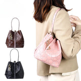 3266 Leather Drawstring Bucket Bag