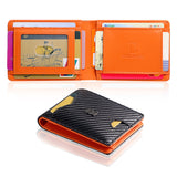 Royal Bagger Men’s Slim Carbon Fiber & Genuine Cow Leather Wallet – Minimalist RFID-Blocking Card Holder, Lightweight Front Pocket Travel Wallet 5240