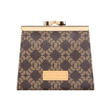 Royal Bagger Women’s RFID Credit Card Holder Wallet – Vintage Coin Purse with Signature Coated Canvas & Vegetable-Tanned Cowhide Leather, Kiss Lock Short Wallet 5242