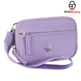 9102 Nylon RFID Wristlet Wallet for Women, Waterproof Multi-Zip Travel Purse