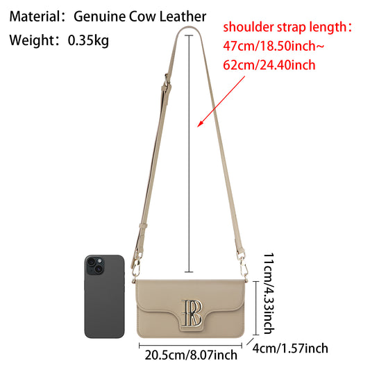 Royal Bagger Genuine Cow Leather Crossbody Bag for Women, Elegant Mini Shoulder Purse with Chain Strap & RFID Wallet 3244