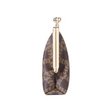 Royal Bagger Women's RFID Card Holder, Kiss Lock Coin Purse, Short Wallet, Signature Coated Canvas & Vegetable-Tanned Cowhide Leather 5120