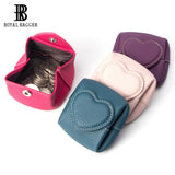 Royal Bagger Women Mini Coin Purse, Genuine Cowhide Leather Square Small Wallet, Cute Heart-Shaped Flap Closure Pocket Pouch 1604