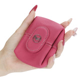 Royal Bagger RFID Mini Genuine Leather Women's Coin Purse - Solid Color Buckle Pouch for Keys, Earphones & Daily Essentials 3603