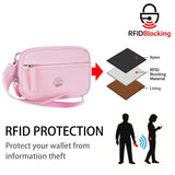 9102 Nylon RFID Wristlet Wallet for Women, Waterproof Multi-Zip Travel Purse
