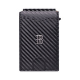 Royal Bagger Men’s Minimalist Pop-Up Metal & Genuine Cow Leather Card Holder Case, RFID Blocking Slim Wallet with Magnetic Closure, Lightweight Carbon Fiber Travel Wallet 5246