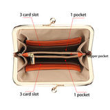 Royal Bagger RFID Blocking Coin Purse for Women, Fashion Kiss Lock Change Pouch, Genuine Leather Key & Card Holder 6120