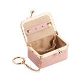 9894 Leather Kiss-Lock Jewelry Box with Chain