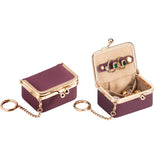 9894 Leather Kiss-Lock Jewelry Box with Chain