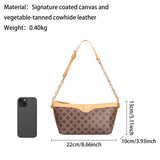 5263 Canvas & Leather Chain Shoulder Bag