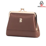3296 Genuine Leather RFID Kiss-Lock Wallet