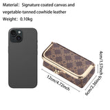 Royal Bagger Mini Jewelry Box – RFID Coated Canvas & Leather Organizer for Rings, Necklaces & Earrings, Women's Kiss Lock Purse 5125