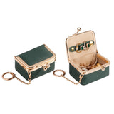9894 Leather Kiss-Lock Jewelry Box with Chain