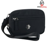 9102 Nylon RFID Wristlet Wallet for Women, Waterproof Multi-Zip Travel Purse
