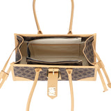 Royal Bagger Women's Shoulder Bag, Coated Canvas & Vegetable-Tanned Cowhide Leather, Retro Large Capacity Underarm Tote 5265