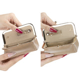 Royal Bagger Genuine Leather Jewelry Box, Mini Organizer for Rings, Necklaces & Earrings, Women's Kiss Lock Coin Purse 3125