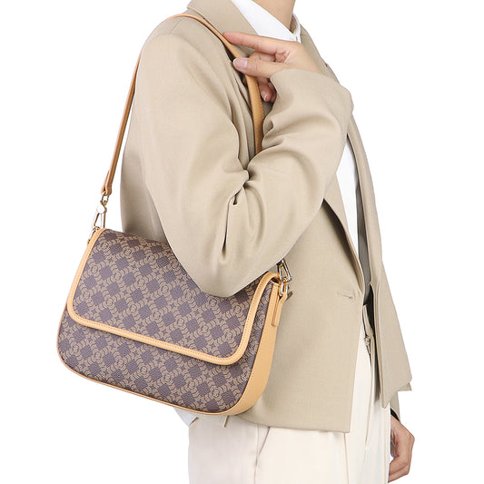 5245 Canvas & Leather Crossbody Box Bag