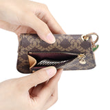 Royal Bagger RFID Women's Multi-Card Slots Wallet – Signature Coated Canvas & Vegetable-Tanned Cowhide Leather Credit Card Holder, Coin Purse with Keychain 3443