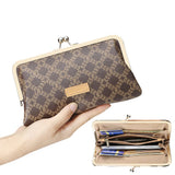 5468 Canvas & Leather RFID Kiss-Lock Clutch