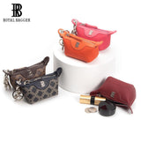 Royal Bagger Women’s Genuine Cow Leather Coin Purse with Keychain, Mini Zipper Pouch, Compact Change Wallet, Small Key Holder for Keys Cash Cards 4290