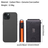 Royal Bagger Men’s Minimalist Pop-Up Metal & Genuine Cow Leather Card Holder Case, RFID Blocking Slim Wallet with Magnetic Closure, Lightweight Carbon Fiber Travel Wallet 5246