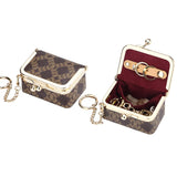 9894 Leather Kiss-Lock Jewelry Box with Chain