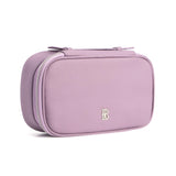 Royal Bagger Premium Genuine Leather Travel Makeup Wash Bag, Multi Compartment Cosmetic Organizer with Mesh Pocket & Elastic Bands, Portable Compact Skincare Hair Care Storage Case for Business Trip Vacation 3300