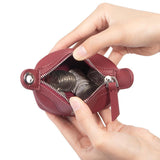 Royal Bagger Women’s Genuine Cow Leather Coin Purse with Keychain, Mini Zipper Pouch, Compact Change Wallet, Small Key Holder for Keys Cash Cards 4290