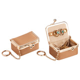 9894 Leather Kiss-Lock Jewelry Box with Chain