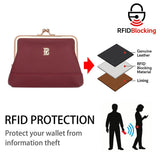 3296 Genuine Leather RFID Kiss-Lock Wallet