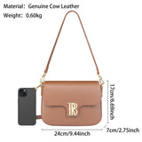 3245 Genuine Leather Box Crossbody Bag