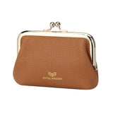 Royal Bagger Kiss Lock RFID Card Holder & Coin Purse for Women – Genuine Cow Leather Mini Wallet with Key Chain, Small Fashion Storage Bag 4243