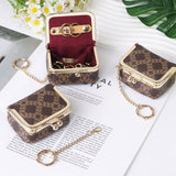 9894 Leather Kiss-Lock Jewelry Box with Chain