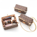 5271 Canvas & Leather Kiss-Lock Chain Bag