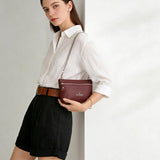 Genuine Leather RFID Crossbody Wallet