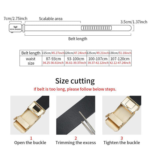 Genuine Cowhide Leather Men's Dress Belt