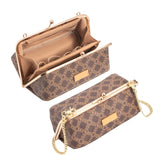 Royal Bagger Women's Chain Handbag, Kiss-Lock Clasp Box Bag & Wallet, Signature Coated Canvas & Vegetable-Tanned Leather 5271