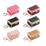 9894 Leather Kiss-Lock Jewelry Box with Chain