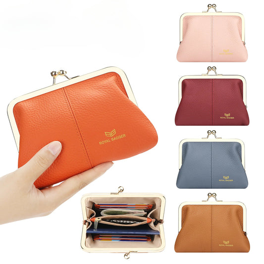 6120 Leather RFID Kiss-Lock Wallet