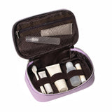 Royal Bagger Premium Genuine Leather Travel Makeup Wash Bag, Multi Compartment Cosmetic Organizer with Mesh Pocket & Elastic Bands, Portable Compact Skincare Hair Care Storage Case for Business Trip Vacation 3300